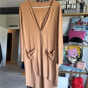 Vici Tan Button-Down Cardigan